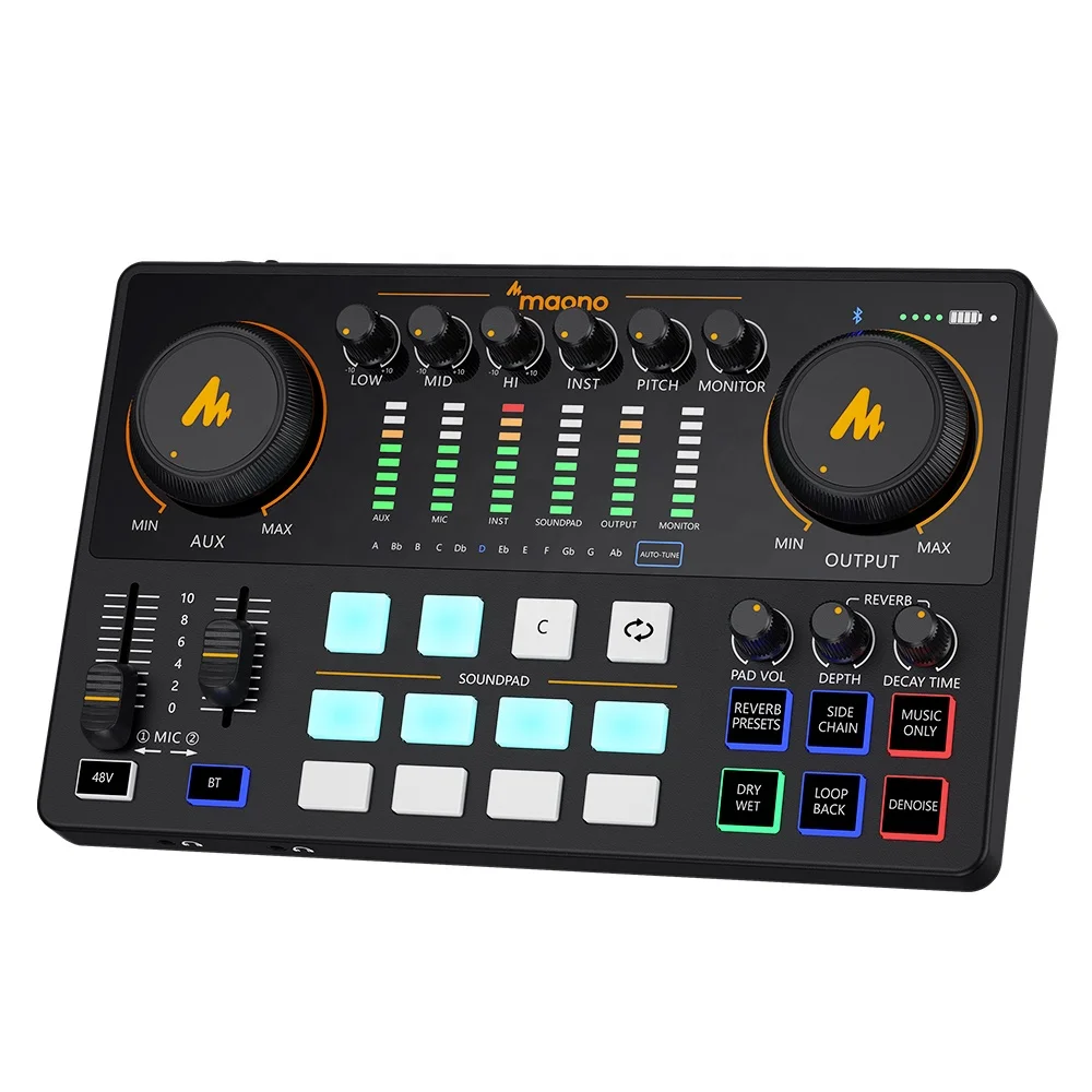 MAONO Equipo Profesional para Transmisión en Vivo, Micrófono con Tarjeta de Sonido, Kit de Transmisión en Vivo, Tarjeta de Sonido Externa