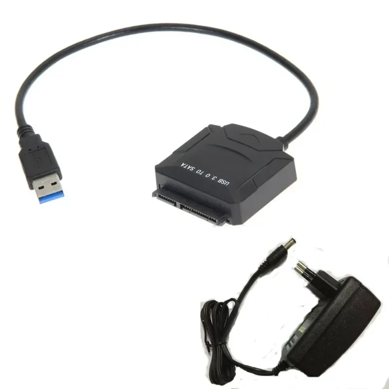 ANPWOO-Cable de datos para disco duro de ordenador, 2,5/3,5 pulgadas, SATA a USB 3,0, Cable de disco fácil con adaptador de corriente