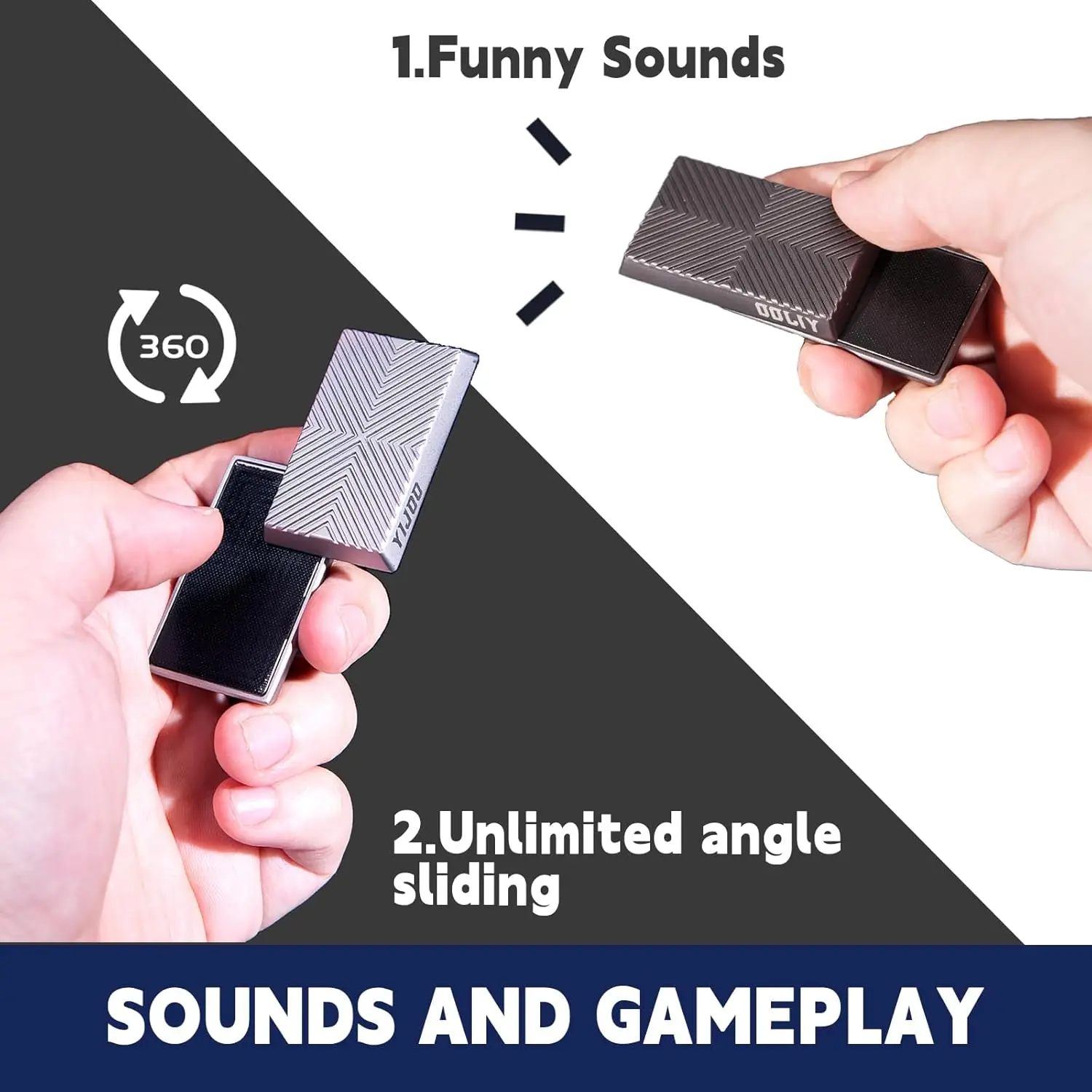 Metall-Fidget-Schieber für Erwachsene – Spielzeug zum Stress- und Angstlinderung mit glattem Rutschen- und Klick-Sound, sensorisches ADHS-Taschen- und Desktop-Spielzeug