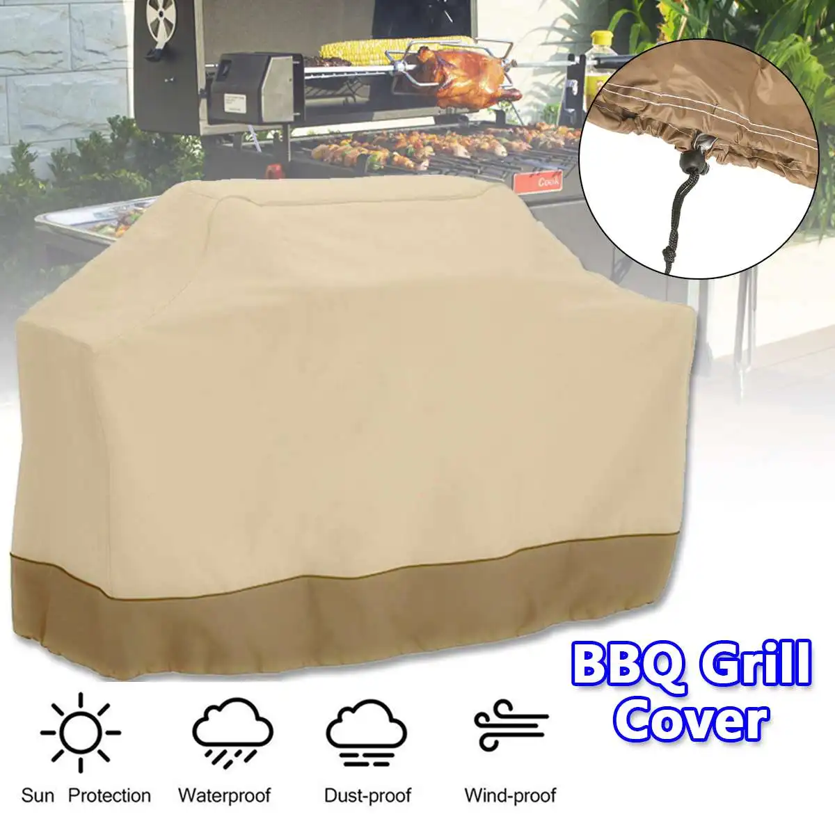 

145cm/170cm BBQ grill cover waterproof heavy duty patio outdoor Oxford barbecue smoker grill cover outdoor grill cover