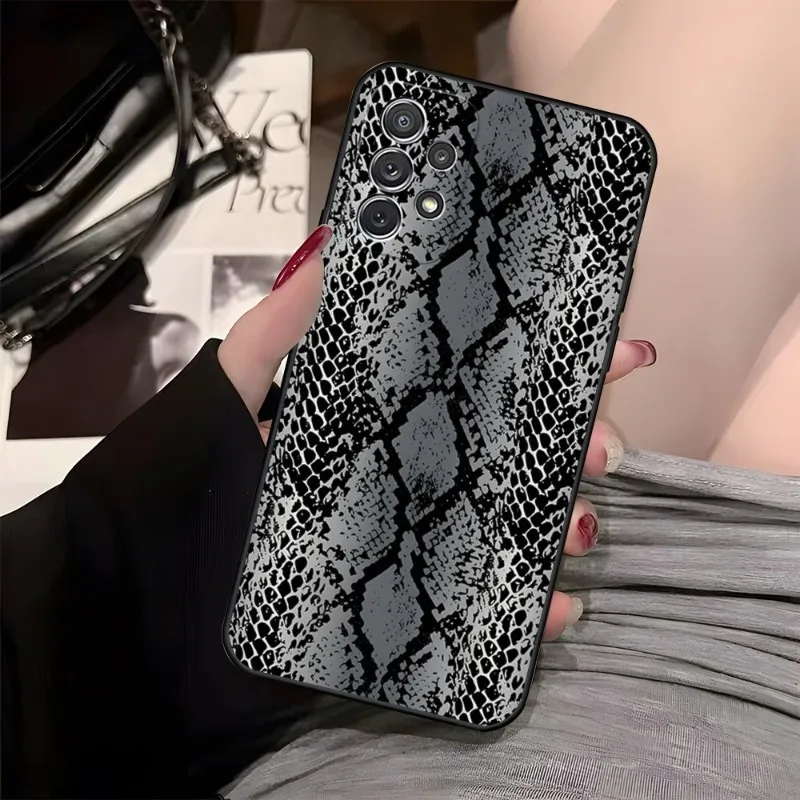 Snake Skin Print Animal Phone Case For Samsung A 14 24 05 34 54 72 50 50s 33 53 23 22 21 20 40 70 S 72 81 12 32 51 52 Coque