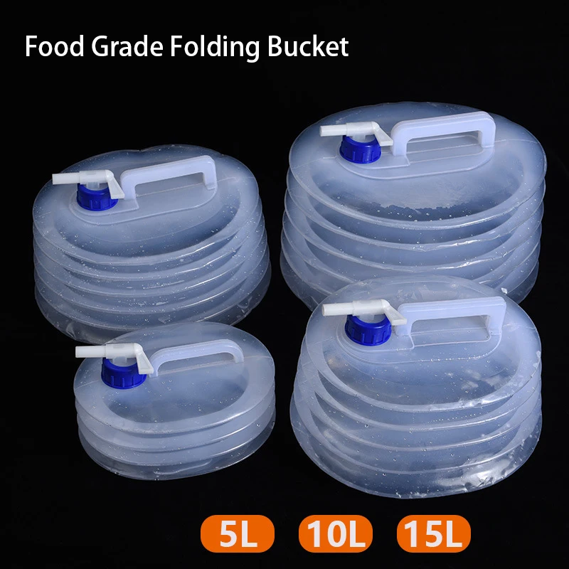 5-15L Capacity Car Collapsible Outdoor Water Bucket Portable Driving Water Tank Container Faucet Ведро For Camping Picnic