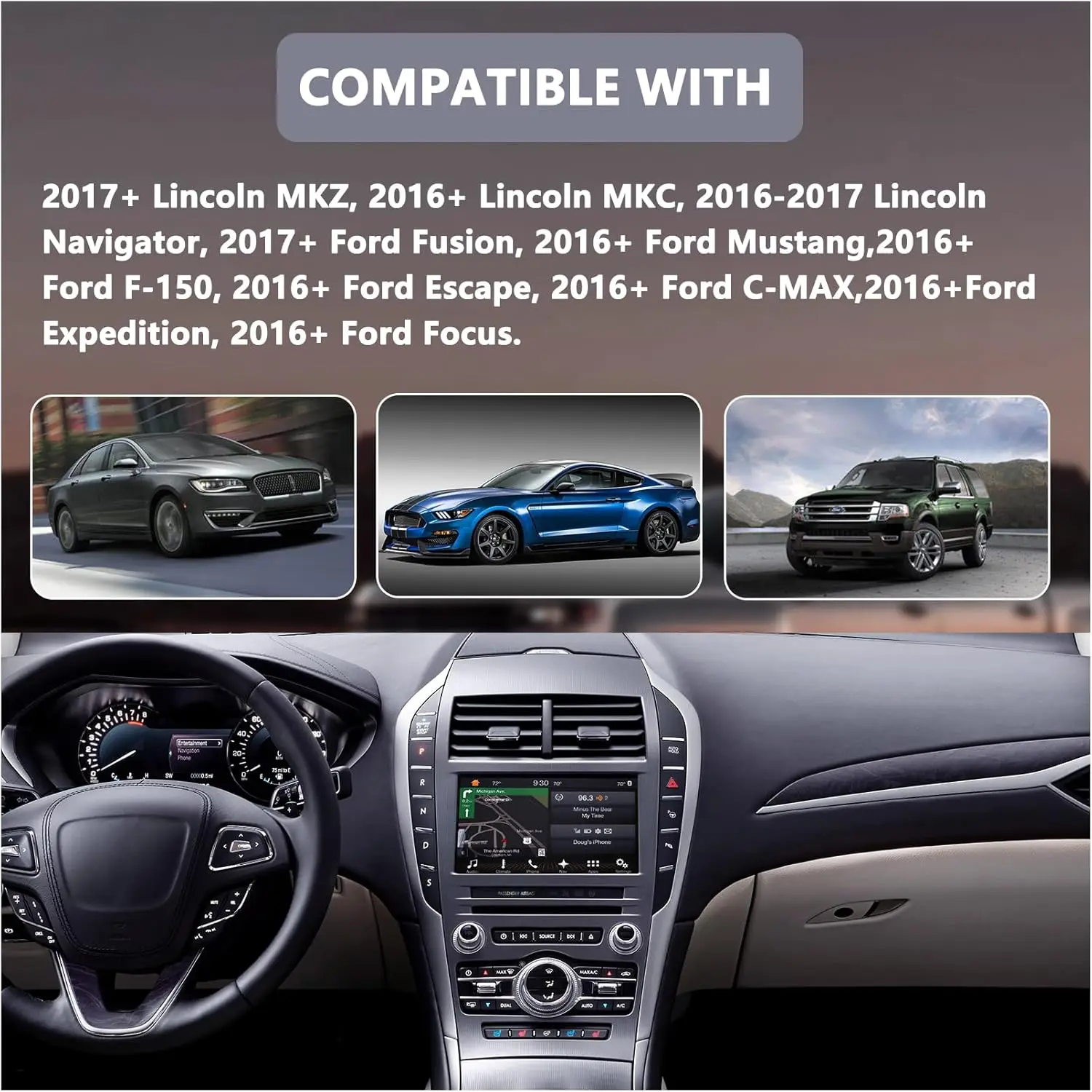 8' Sync 3 Radio Navigation Touchscreen Display für Ford Lincoln Radio 2016-2020 GL3T-18B955-SB