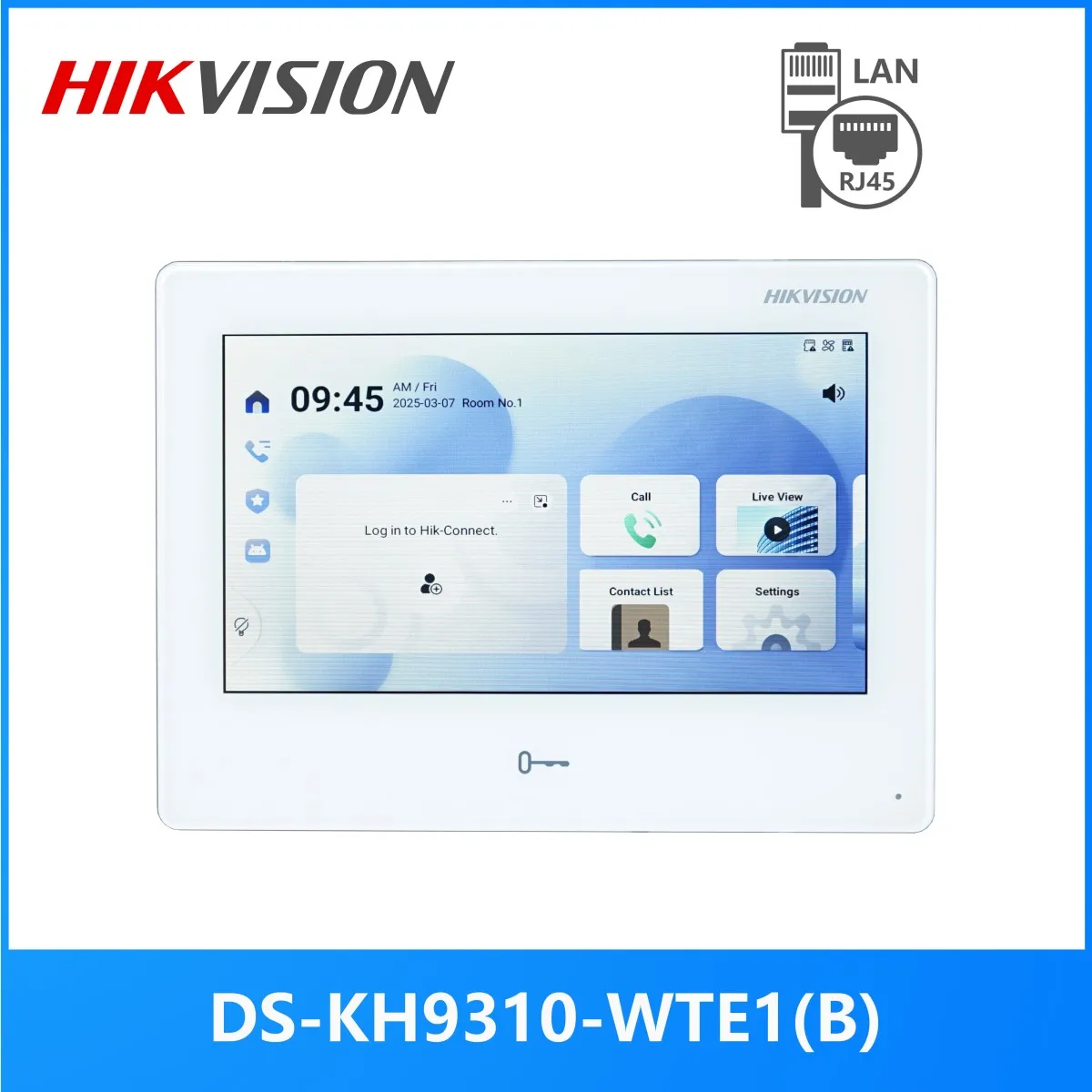 1-4 Stück HIKVISION 7 Zoll DS-KH9310-WTE1(B) Innenmonitor, 802.3af POE, App Hik-connect, WLAN, Video-Gegensprechanlage