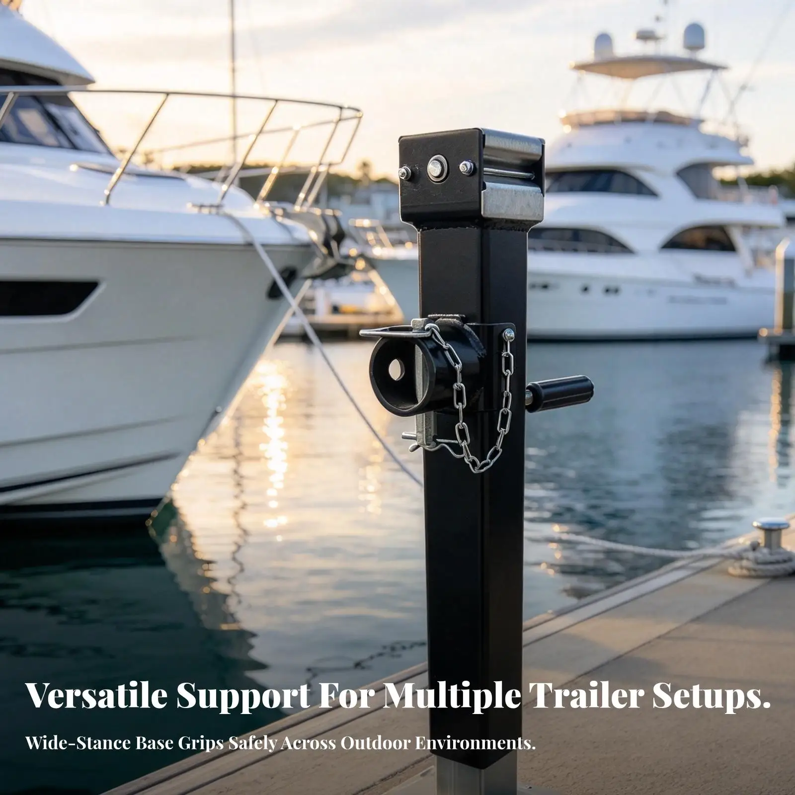 Q235 Steel Manual Trailer Jack with Side Crank Handle 381mm Travel for Boat Utility Trailer Leveling
