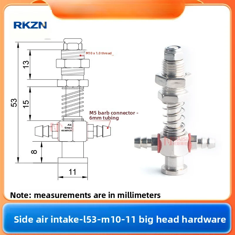 Large Head Side Air Intake M10 Vacuum Suction Cup Connector Manipulator Buffer Connecting Rod Injection Machine Parts
