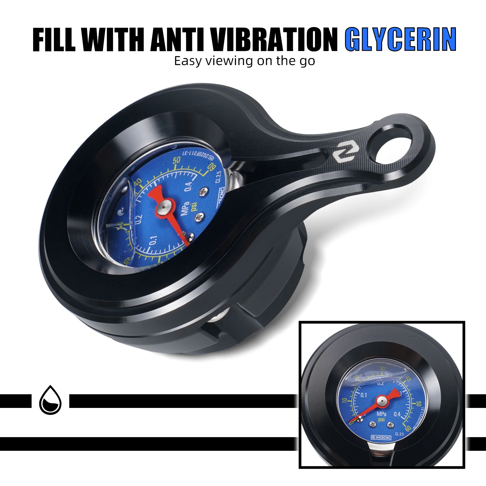 NICECNC Motorcycle Oil Pressure Gauge For Harley Road King/Special Electra Glide Ultra Limited CVO/Street Glide/Special 17-2024