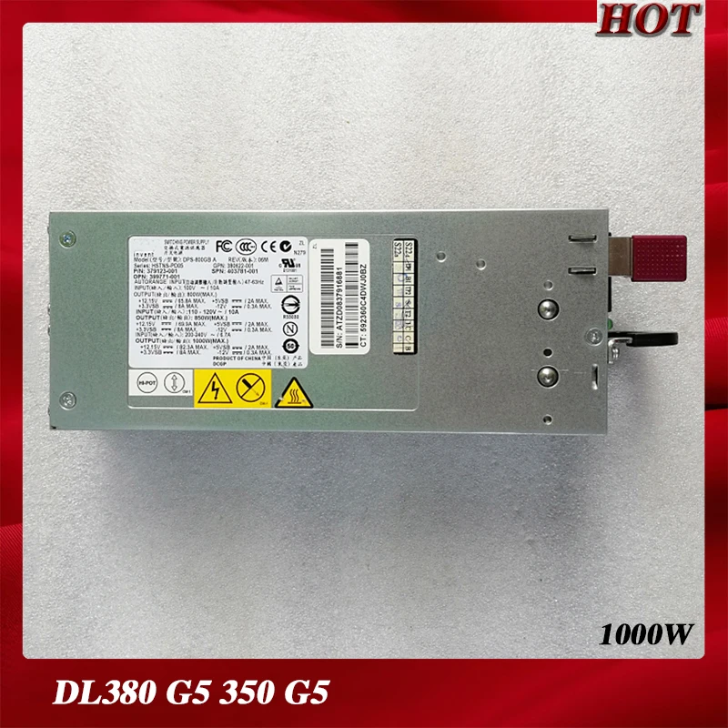 Power Supply  DL380 G5 350 G5 DPS-800GB A 399771-001 B21 379123-001 380622-001 403781-001 1000W Can be Connected to The Mine