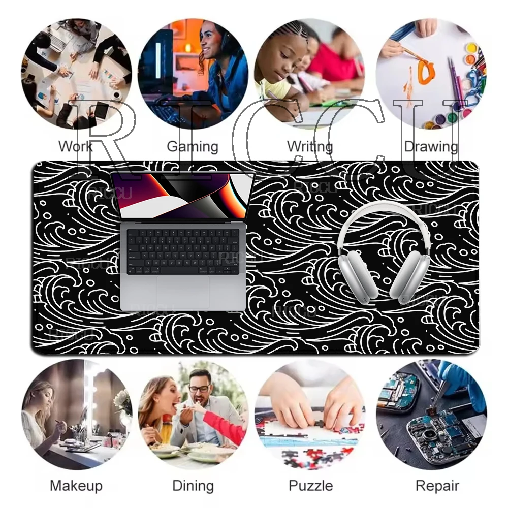 XXL Deskmat HD Great Wave Large Mouse Pad Anime Desktop Accessories Mousepad Gamer Minimalism Desk Mat Gaming Mause Office Pad