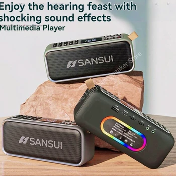 SANSUI F36 Portable Wireless Bluetooth Speakers FM Radio Outdoor Multimedia MP3 Music Player with RGB Light 18W Loud Subwoofer SANSUI F36 Portable Wireless Bluetooth Speakers FM Radio Outdoor Multimedia MP3 Music Player with RGB Light 18W Loud Subwoofer