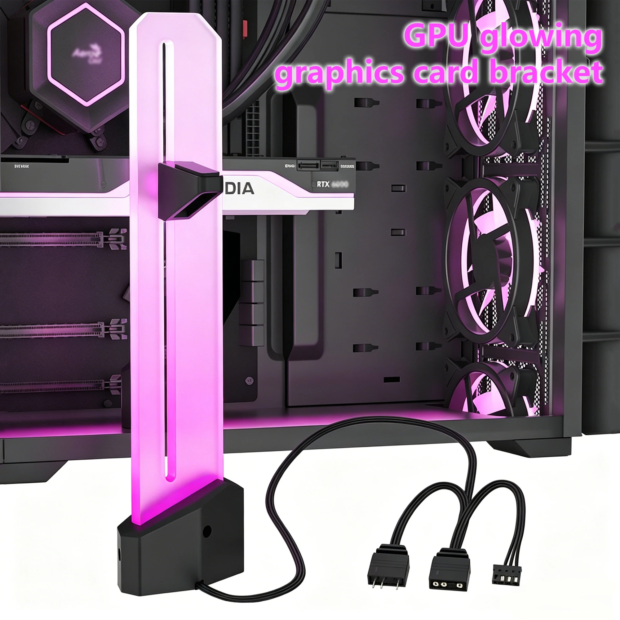 Adjustable ARGB GPU Holder Anti Sag Graphics Card Support Bracket 5V 3Pin ARGB Sync Video Card Stand For Gaming PC Case