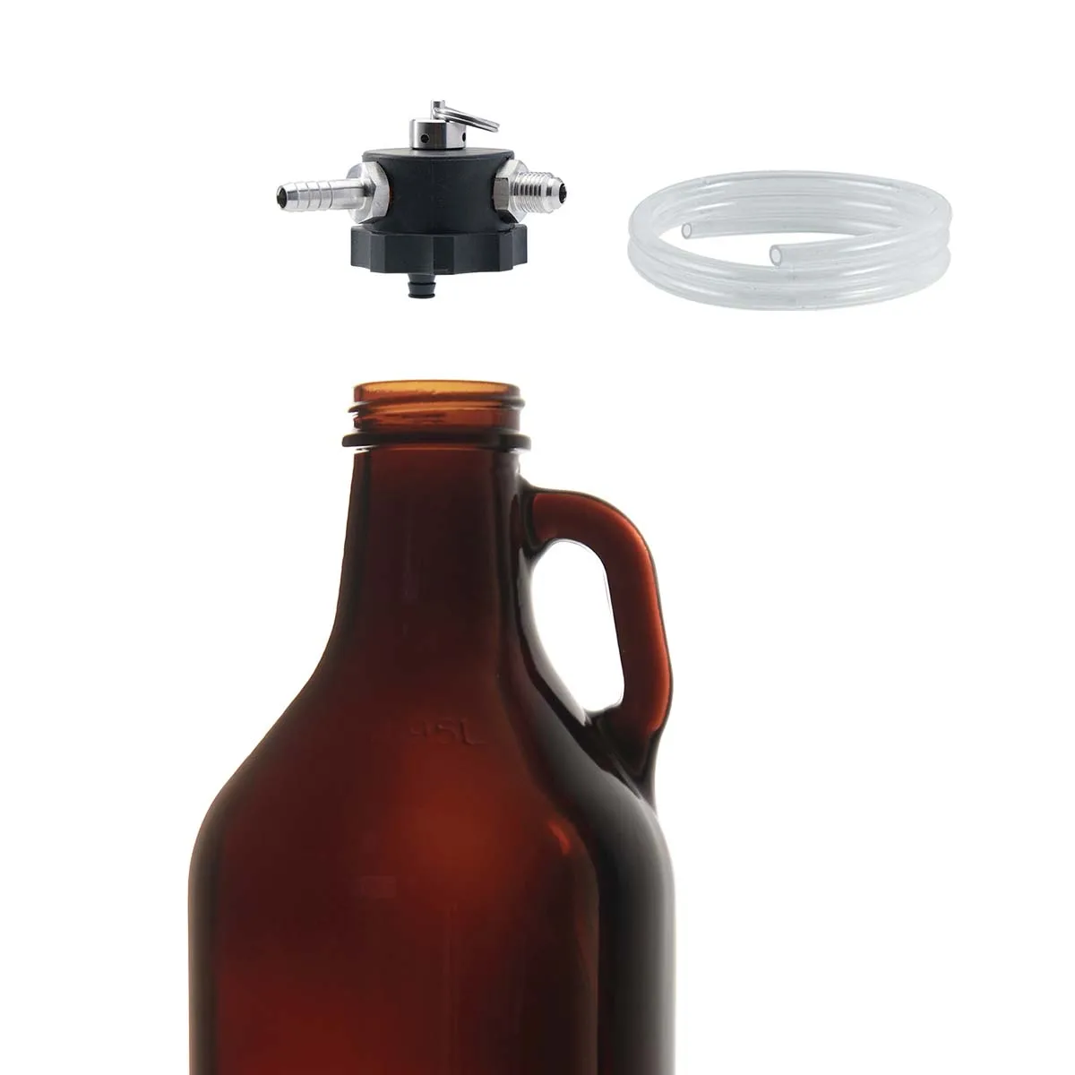 Glass Growler Cap with Silicone Hose Portable Growler Dispenser Homebrew Beer Kegging Equipment