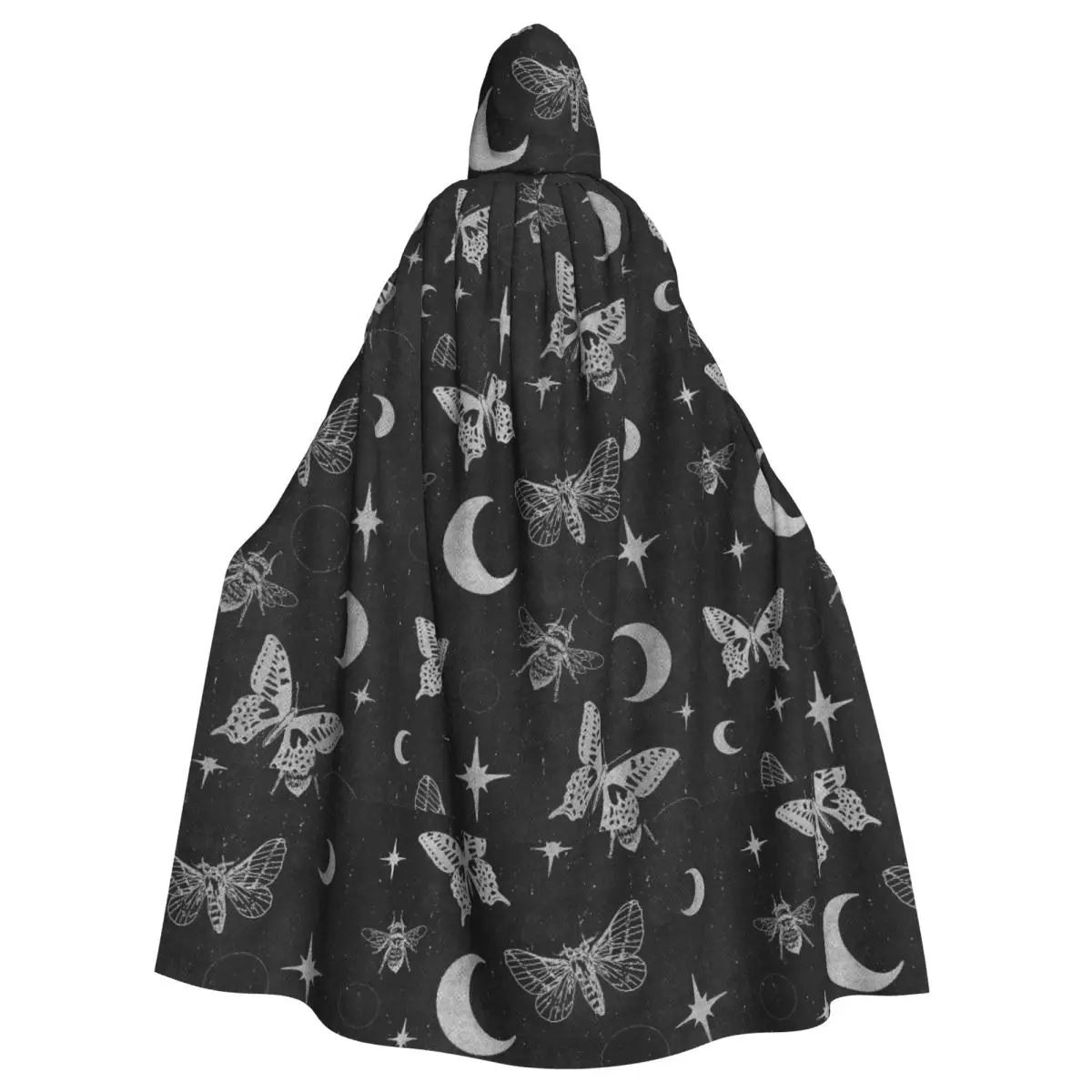 Butterfly Dream Long Hooded Cloak for Aldult Witch Halloween Funny Cape