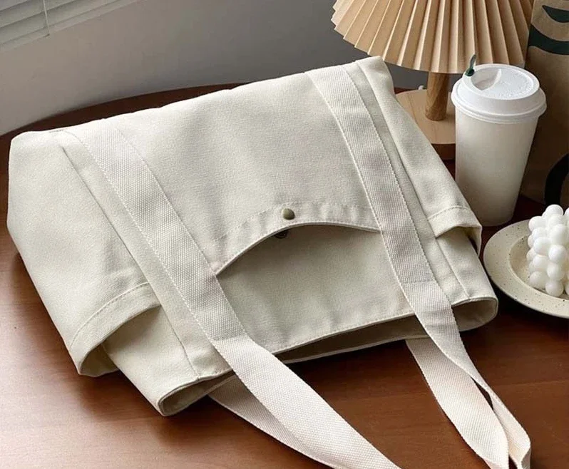Große Canvas-Tragetasche, Schultertasche für den Arbeitsweg, Handtasche für Studenten, Büchertasche für den täglichen Gebrauch im Freien – Detail 12