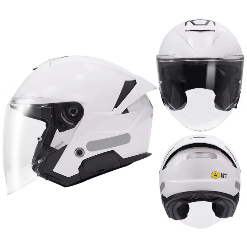 Large Size Dual-Lens Half Helmet New Commuter Electric Vehicle Scooter Three-Quarter ABS Model Open Motorcycle Helmets