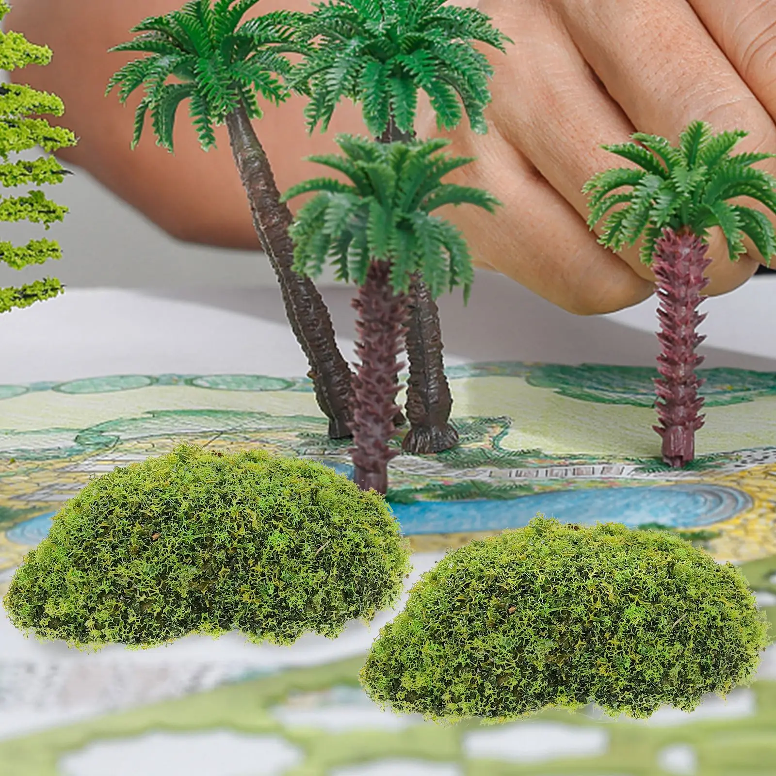 12Pcs Ornament Bonsai Moss Stone Decor Artificial Moss Rocks Artificial Mossy Stone Decorations Outdoor Garden Moss Rocks