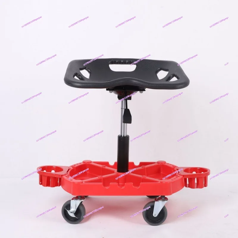 Retractable Car Wash Stool with Universal Wheels & Hanging Support