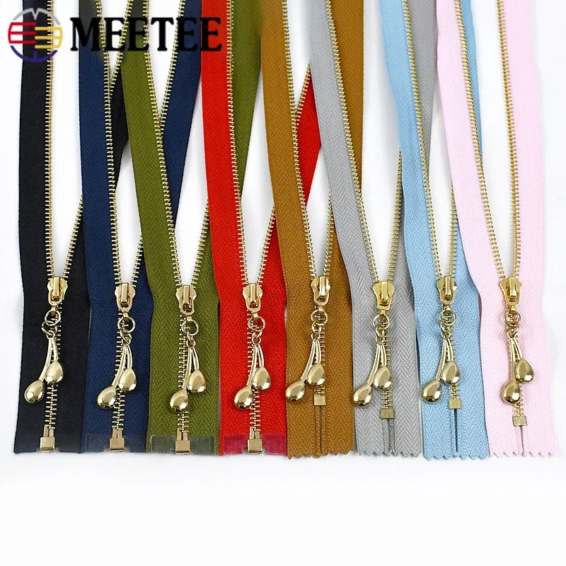 5Pcs 3# Metal Zipper Sewing Zippers 15-30cm Close-End 40-70cm Open-End Zips Bag Repair Decorative Zip Kits DIY Garment Accessory