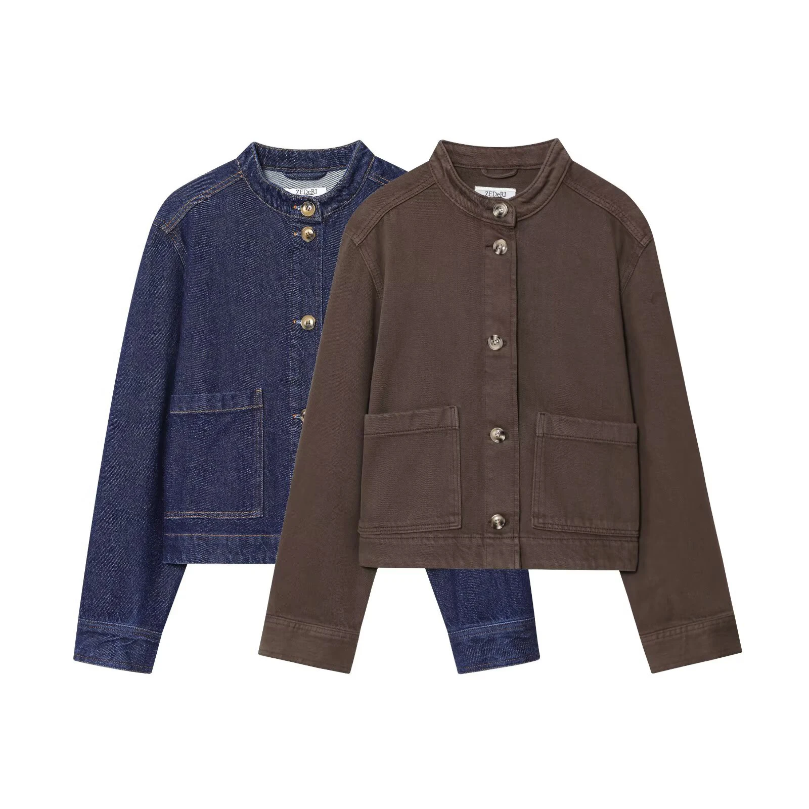 Europäischer und amerikanischer Stil 2025, lockere und vielseitige, langärmelige Twill-Stoffjacke für Damen im Herbst 2025, lockere und vielseitige Pendeljacke