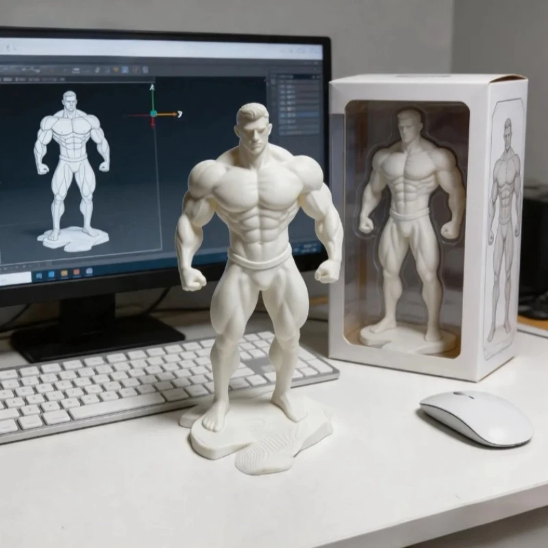 

3D Printed Fitness Muscle Male Figurine Pure Desire Style Handmade Character Customization Model Cool Desktop Decoration Gift