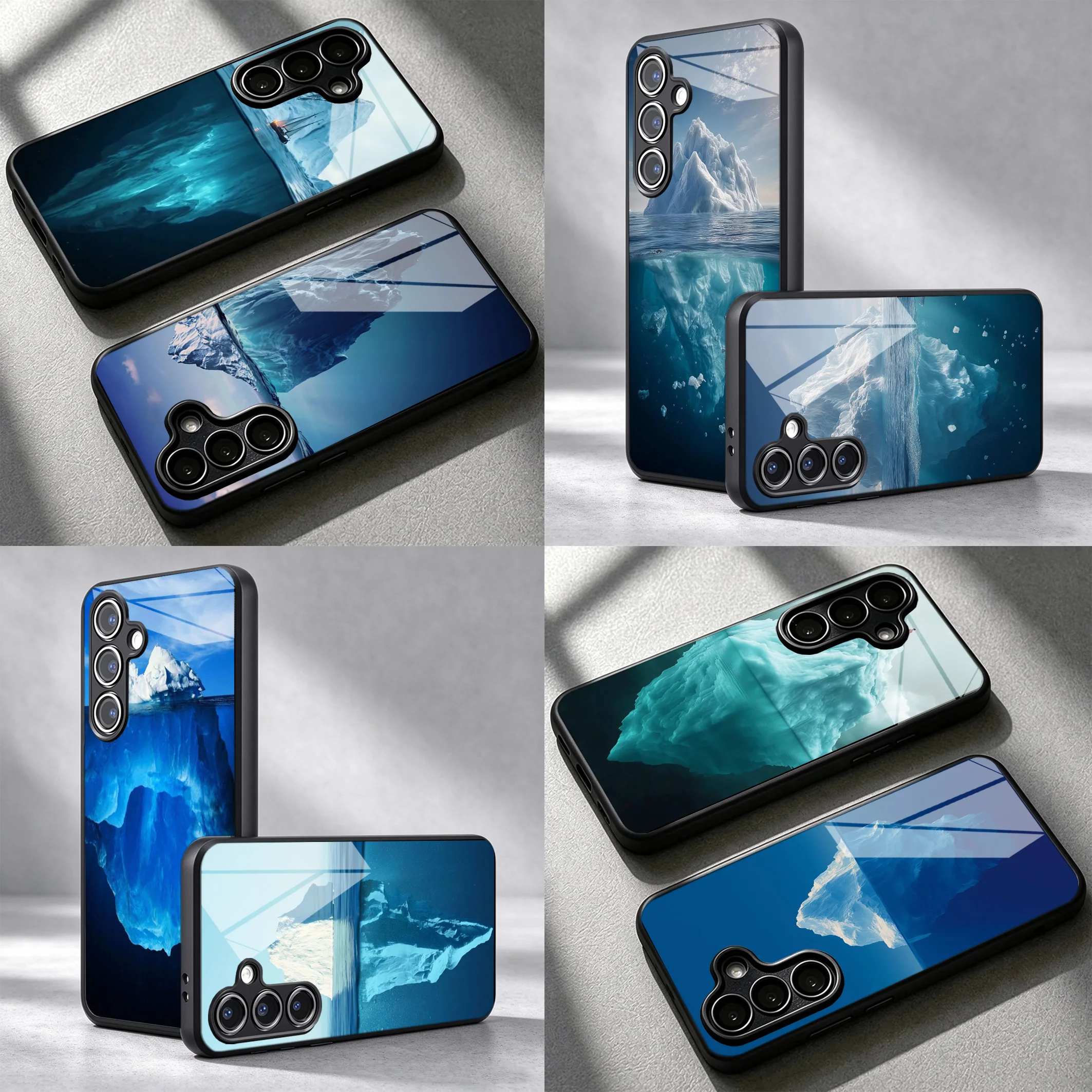 Above‑Under Water Iceberg Aesthetic Phone Case For Samsung A54 A53 A52S A34 A33 A32 A24 A23 A22 A14 A13 A04S A03S M54 M53 M52 M3