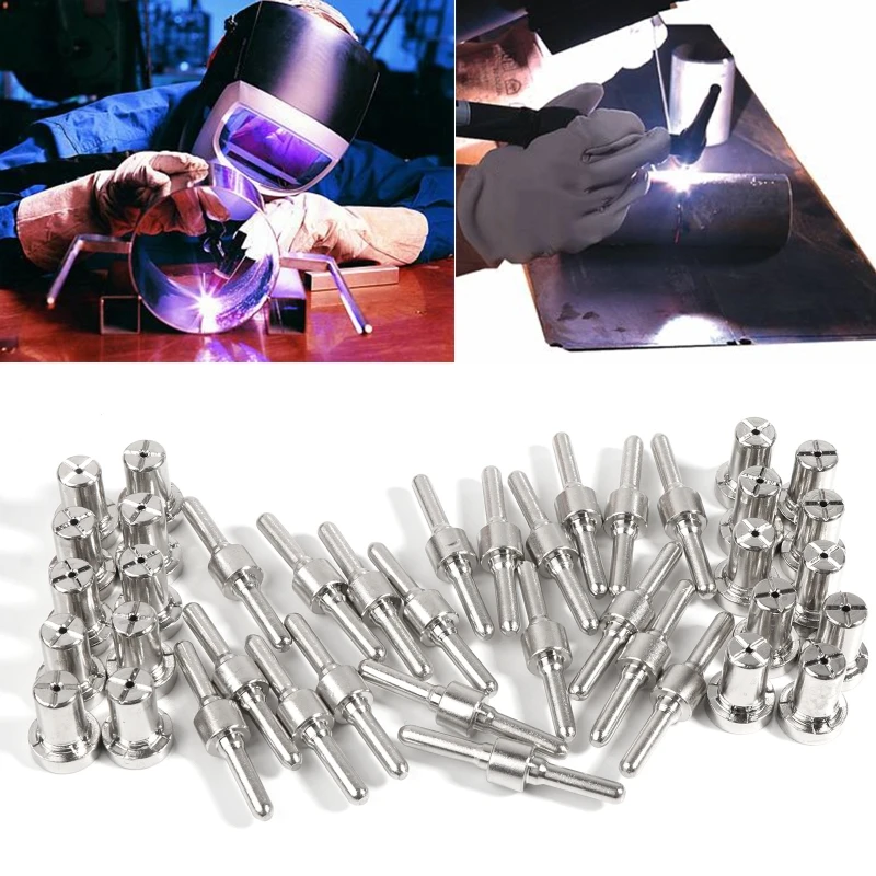 Compact Stainless Steel Extended Long Plasma Cutter Tip Electrodes & Nozzles Kit Drop Shipping