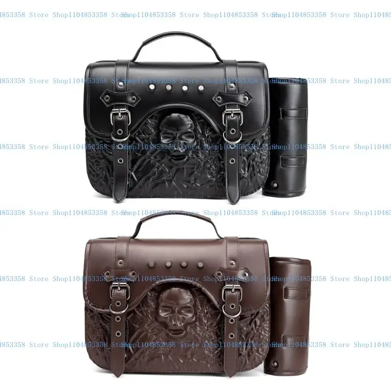 

Motorcycle Tail Bag Bag Saddlebags Luggage Bag Multifunctional PU Leather Motorbike Helmets Bag Storage Bag