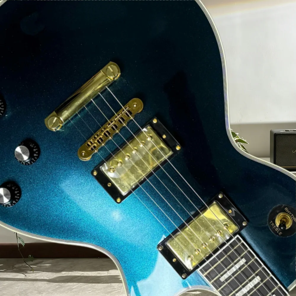 Guitarra Eléctrica Negra de 40 Pulgadas LPG00P, Mástil de Ébano, Cuerpo de Caoba, Pastillas HH, Puente Fijo, Música Rock, Envío Gratis