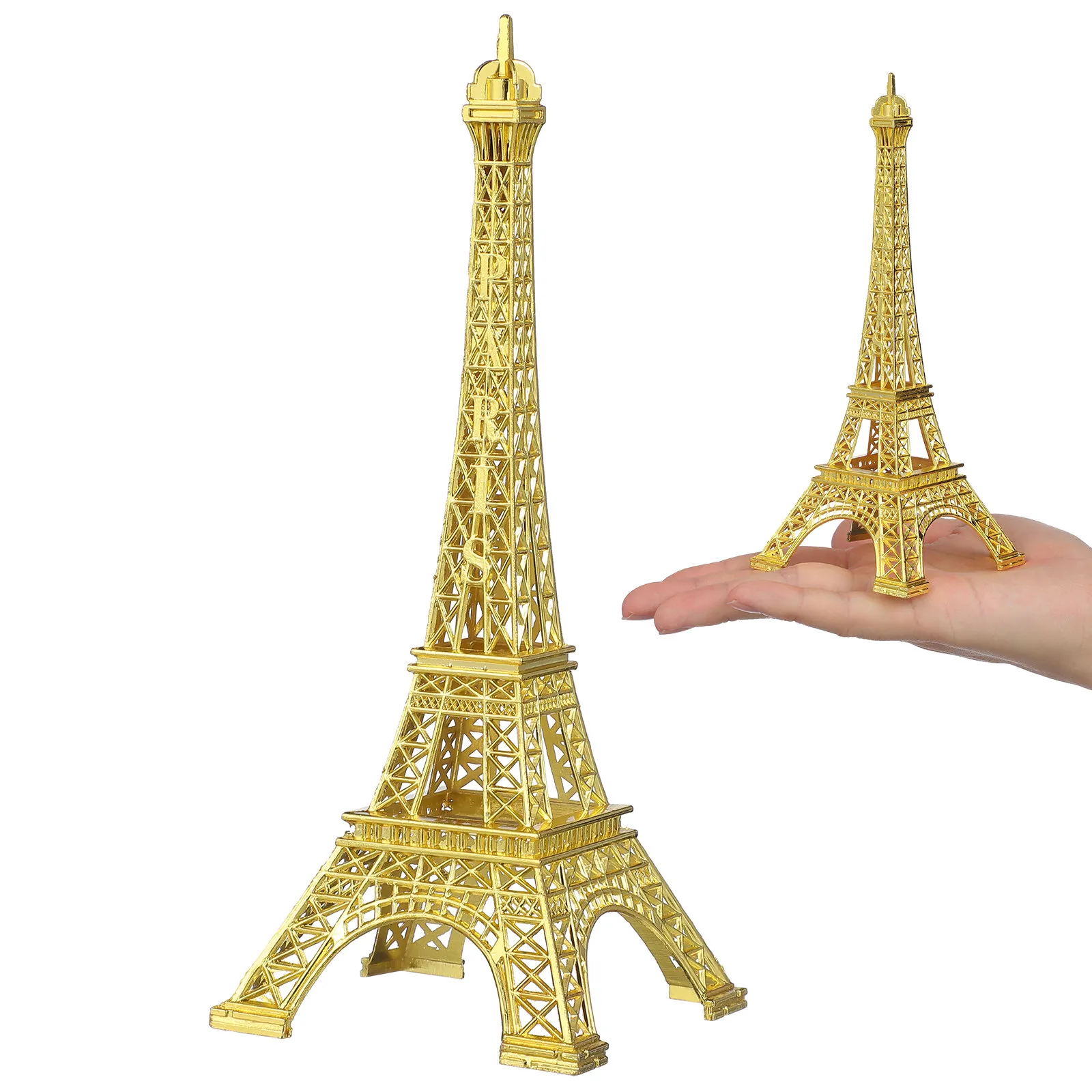 Exquisite Zinc Alloy Eiffel Tower Adornment Desktop Decor Home Office Bedroom Bar Vintage Metal Decor Retro Architecture