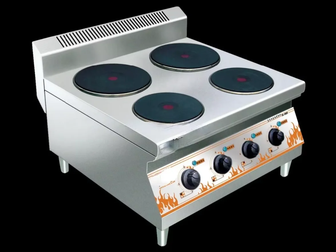 Stainless steel commercial electric table top 4 hot plate cooker TC-909