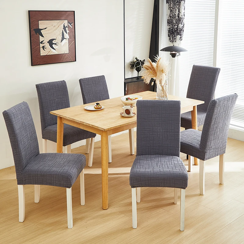 4/6/10/12 Pcs Set Soft & Comfortable Modern Luxury Jacquard Stretch Dining Chair Protector
