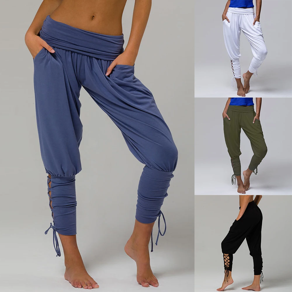 

2023 Fall Summer Women High Waist Harem Pants Y2k Leggings Baggy Aladdin Boho Pants Jogger Pants Indie Solid Trousers Pure Pants