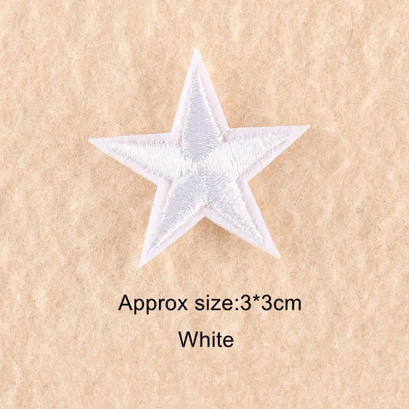 10pcs Small Mini Star Embroidery Iron on Patches for Clothing Diy Clothes Pentagram Appliques Black White Gold Sticker Stripes 썸네일 5