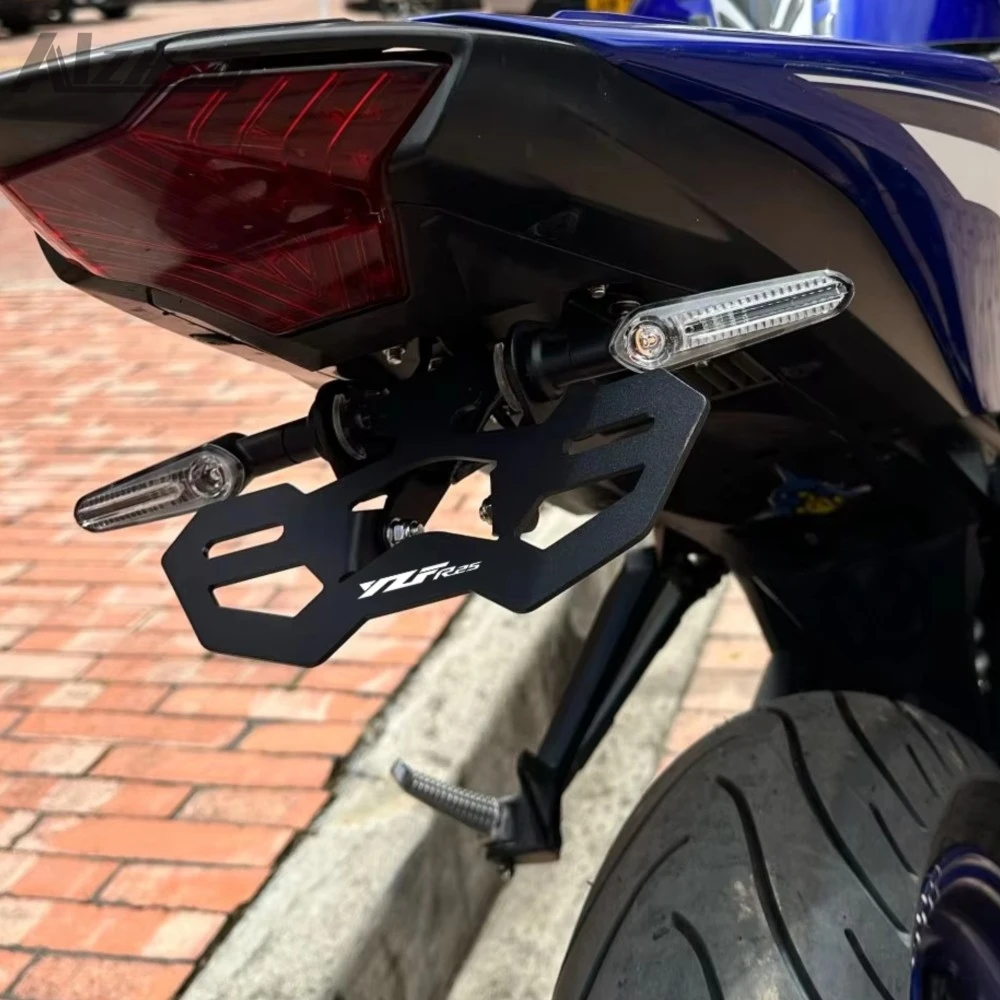 Motorcycle For YAMAHA YZFR3 YZFR25 YZF R3 R25 License Plate Holder 2015-2026 2025 2024 Tail Bracket LED Light Fender Eliminator