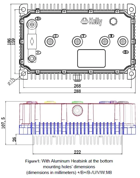 Kelly KLS-8080N 48v-144v 300a-700a High Power Opto-Isolated Sinusoidal Brushless Permanent Magnet Motor controller