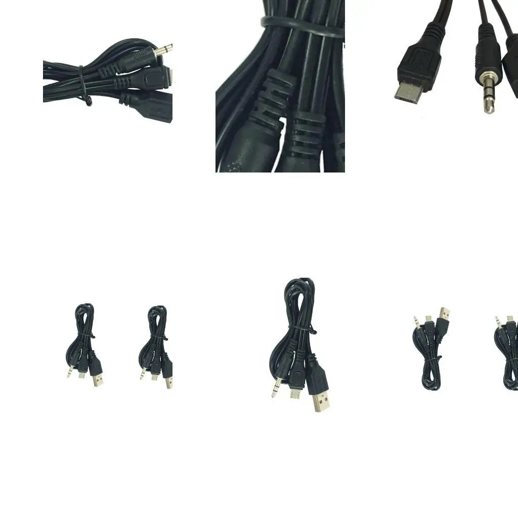 

31BA Universals Sound Interfaces Cable Connects MicroUSB 5Pin Devices to 3.5mm Auxes Systems