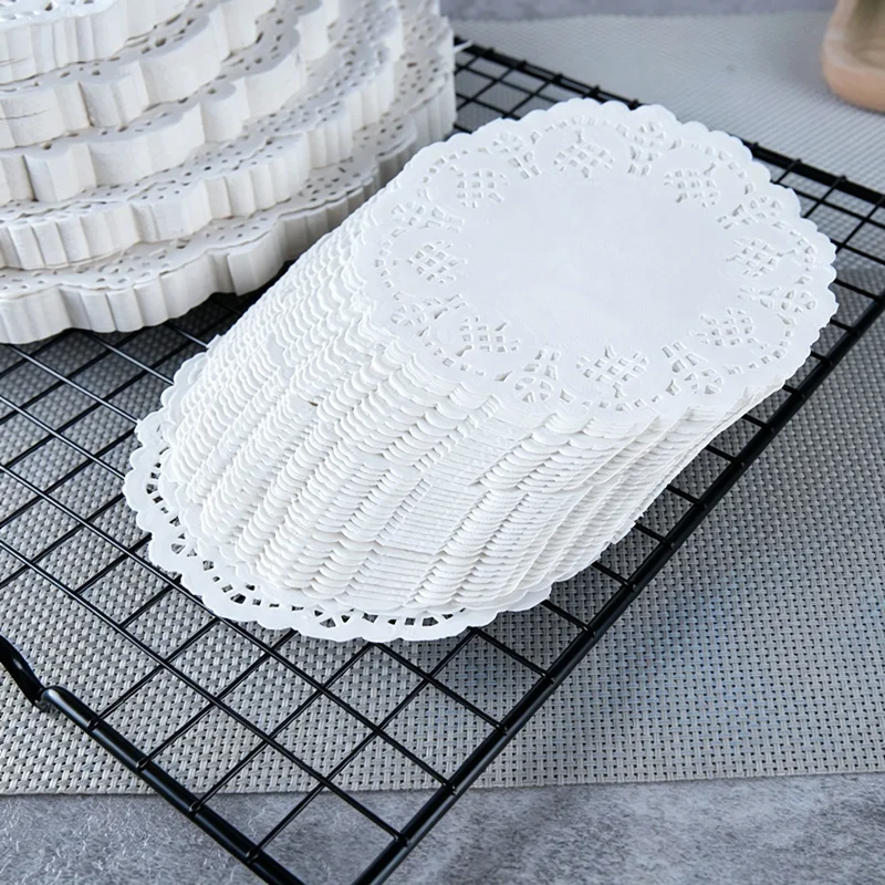 3.5/4.5/5.5/6.5 Inch Lace Paper Doilies Oil Absorbing Paper Pizza Bottom Paper Cake Biscuit Decoration For Party Christmas Bake