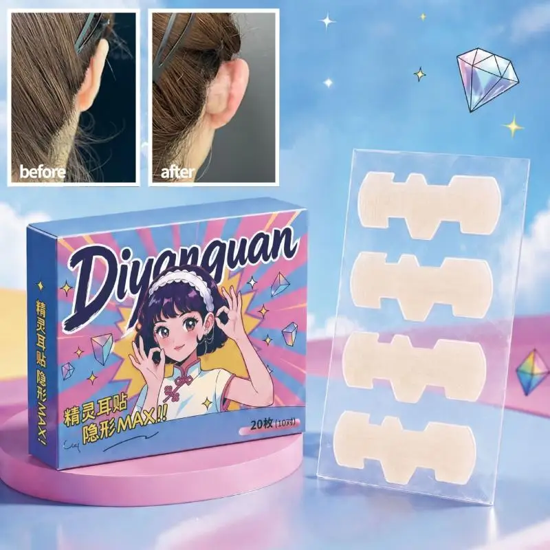 Invisible Ear Correction Patches 20Pcs Ultra-Thin Dragon Bone Ear Stickers for Support Drop Earrings Party Makeup Use