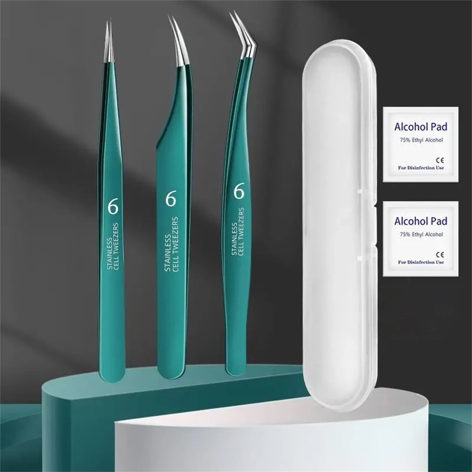 Stainless Steel Eyelash Extension Tweezers Precision Tip For Professional Lash Artists And Makeup Salon Tools Reusable