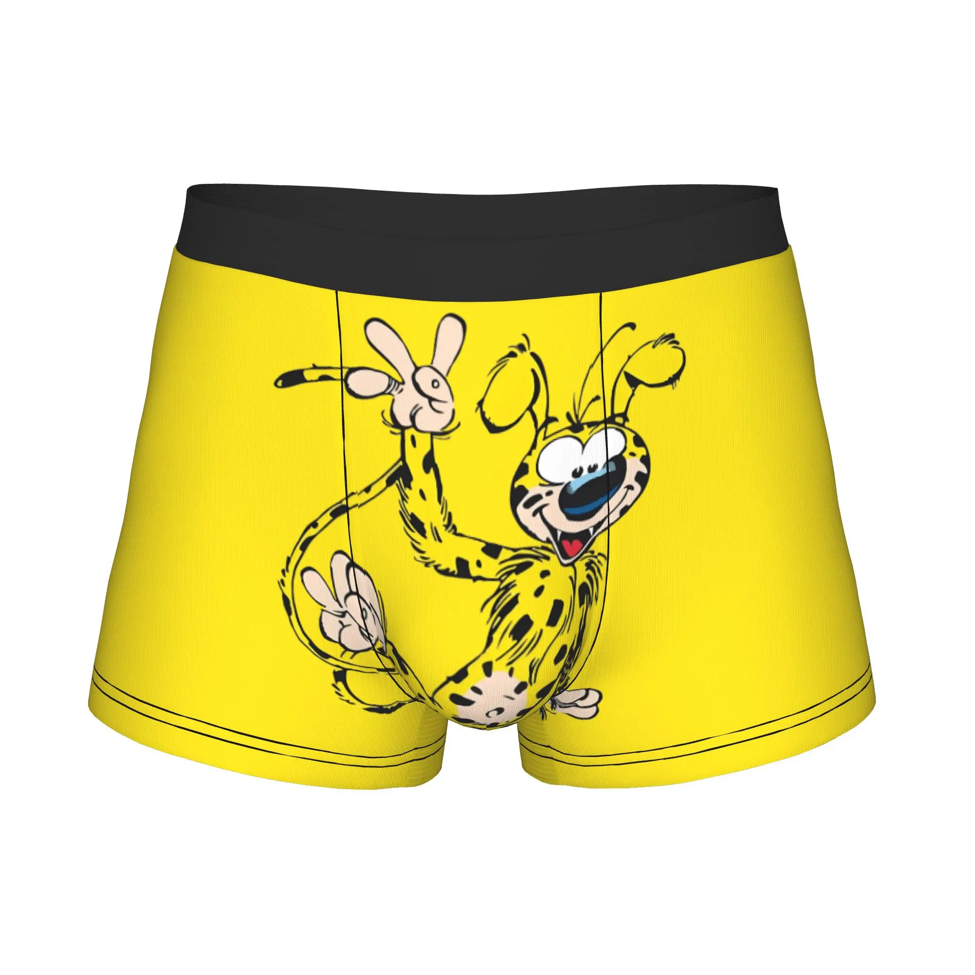 Male Novelty Cute Marsupilami Waving Underwear Animation Boxer Briefs Breathable Shorts Panties Underpants