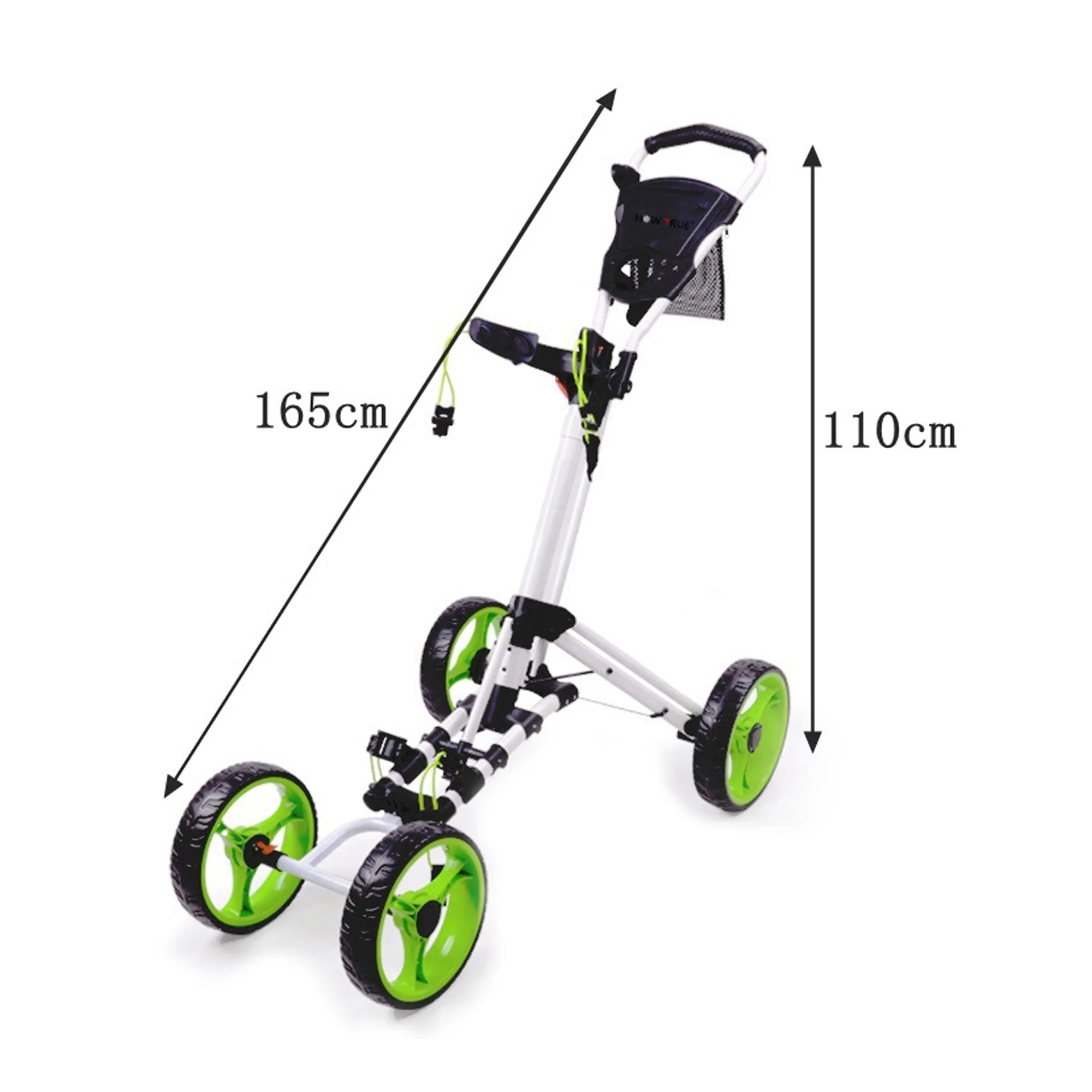 Four-Wheel Foldable Golf Cart 4 Wheel Golf Trolley For Course Convenient 4-Wheel Golf Trolley