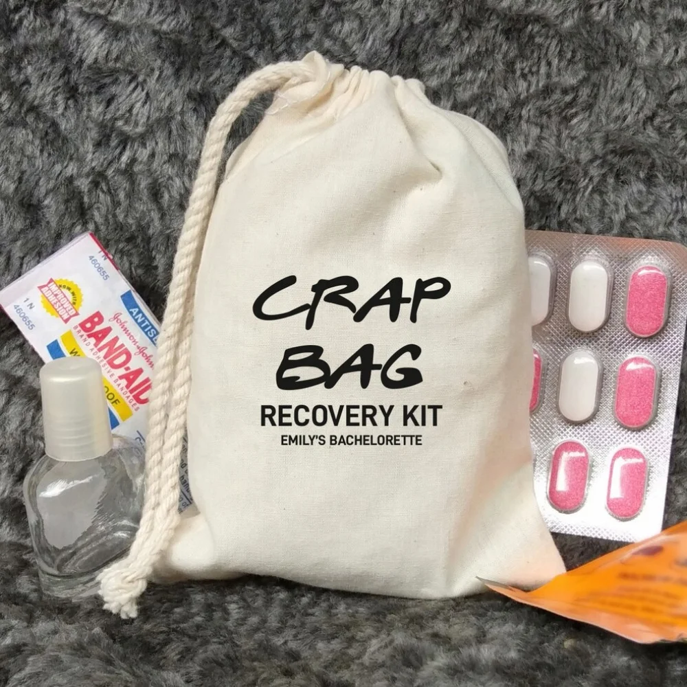 Crap Bag Recovery Kit-Friends Themed Bachelorette Party Favors-Bachelorette Party-Hangover kit-Las Vegas Hangover Survival Kit