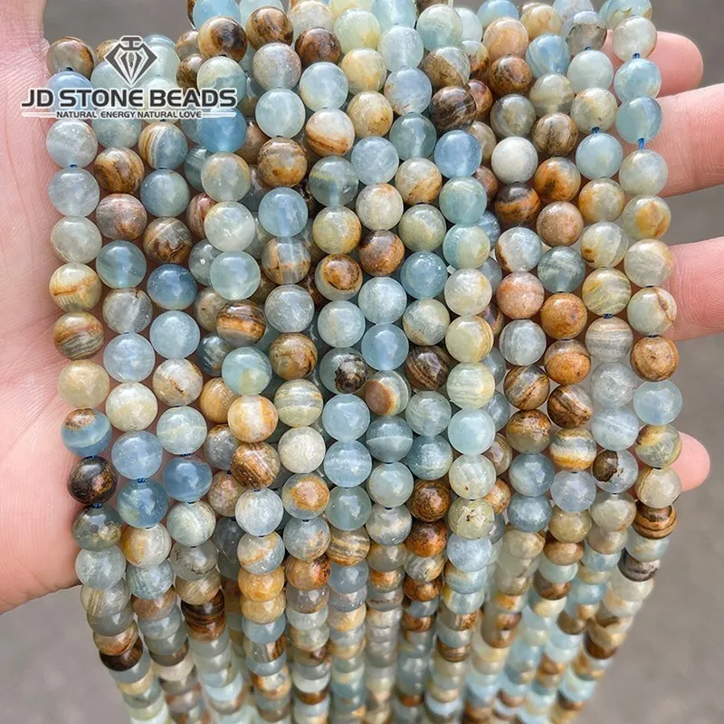 Natural Blue Argentina Calcite Beads DIY Loose Beads For Jewelry Making Bracelet Necklace Accessory Strand 15 