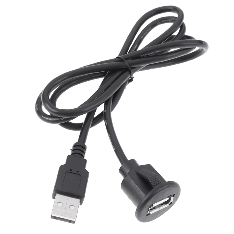 1 قطعة 1 متر لوحة عدادات السيارة جبل USB 2.0 ذكر إلى أنثى المقبس تمديد لوحة كابل