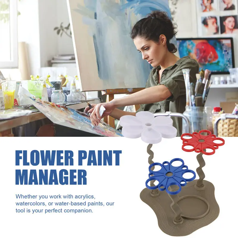 مدير طلاء الزهور حل تنظيف فرشاة للفنانين ، ويشمل حامل فرشاة ، رفيقك الفني