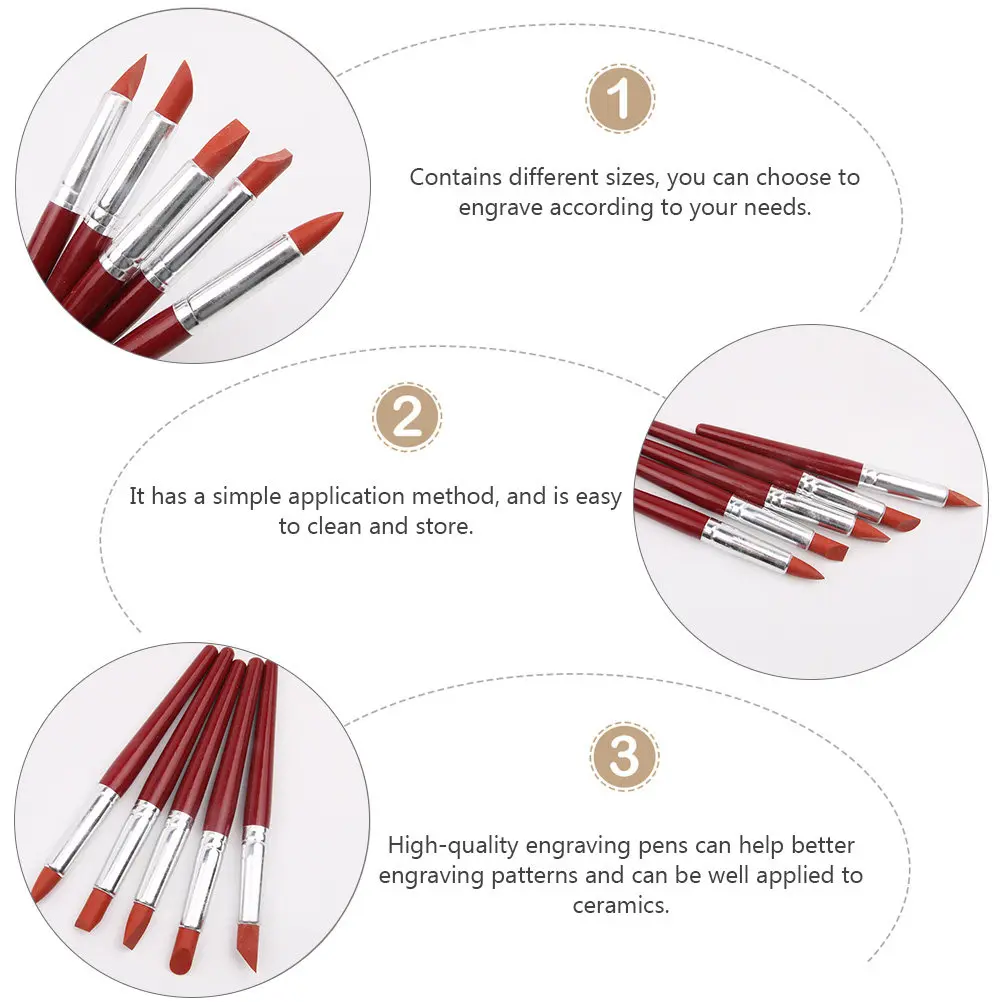 

Набор инструментов для лепки из глины: силиконовые ручки-инструменты для резьбы, профессиональный набор для гончарного дела, аксессуары для DIY-росписи по глине, инструменты для точечной резьбы