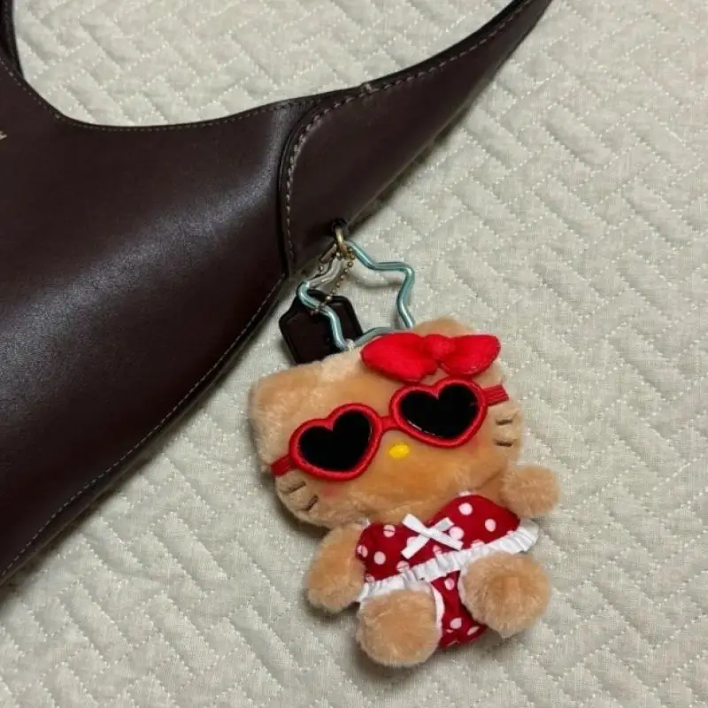 Sanrio KT Cat Island Vacation Series Doll Keychain Kawaii Pochacco Animation Peripheral Pendant Toys