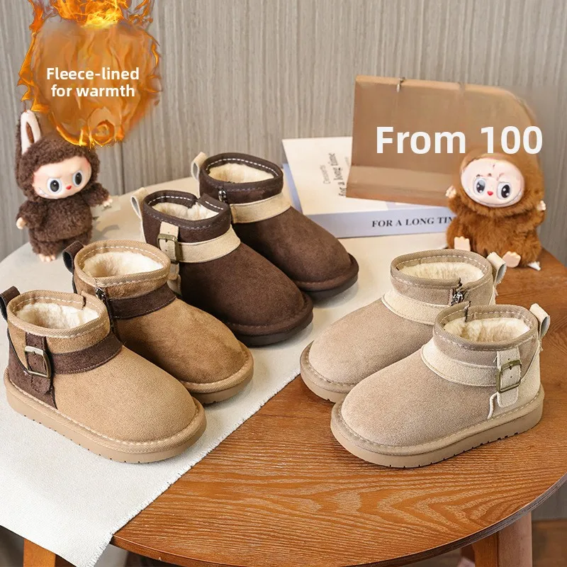 

Children's Snow Boots 2025 Winter New Boys and Girls Thickened Warm Non-slip Short Boots Fashion Versatile Casual Boots