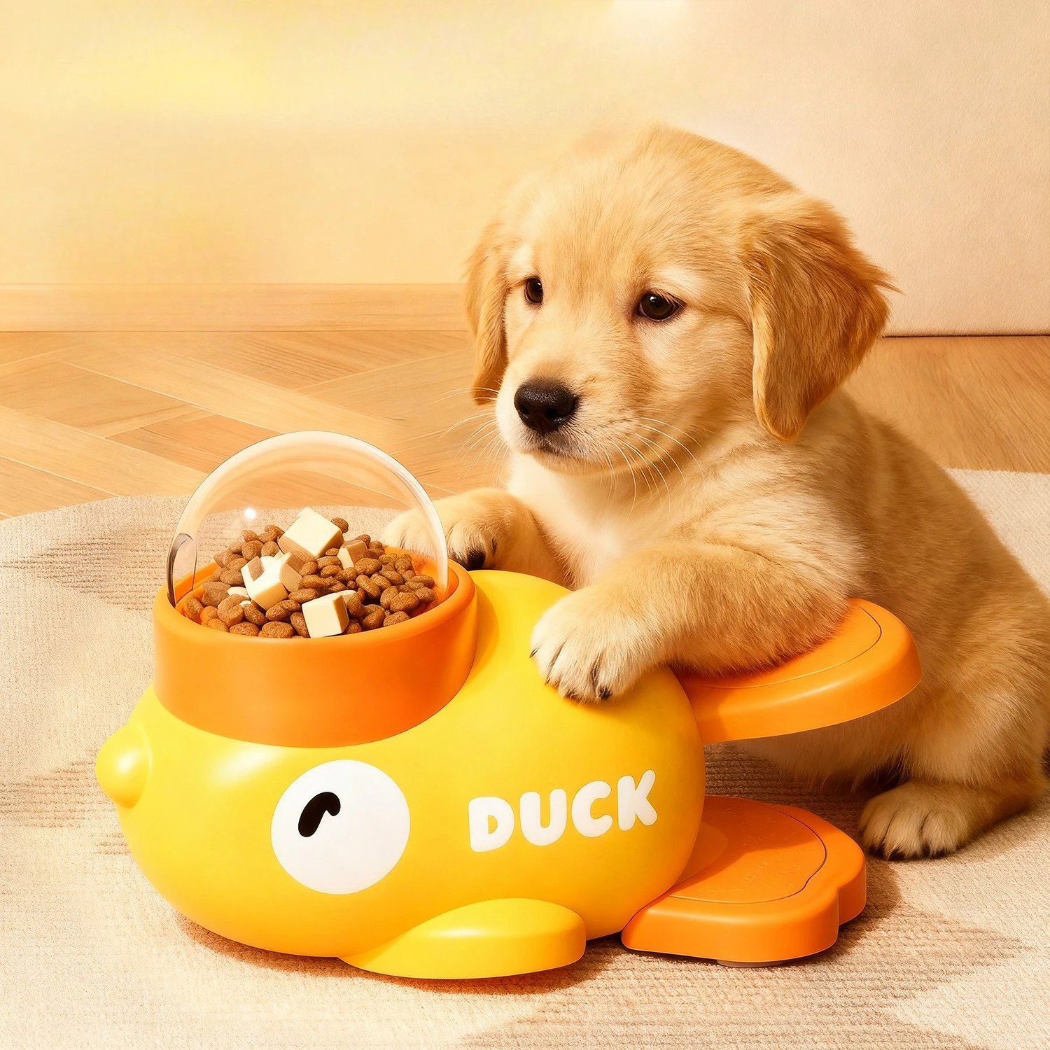 

Pet Snack Dispenser Interactive Dog Toy Self Entertaining Semi-automatic Feeder with Button Cat and Dog Snack Dispenser