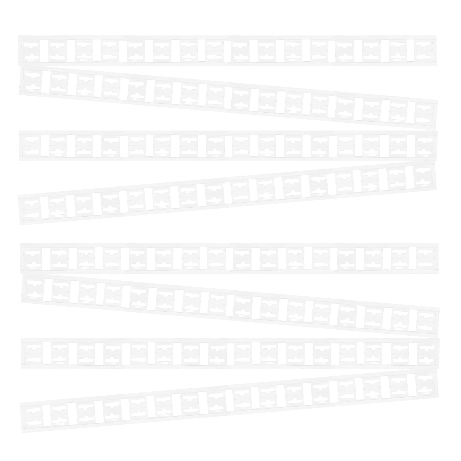 

300pcs Self Adhesive Hooks Transparent PVC Hanging Tags 66x54mm Display Strips Clear Sticker Hooks for Retail Shops